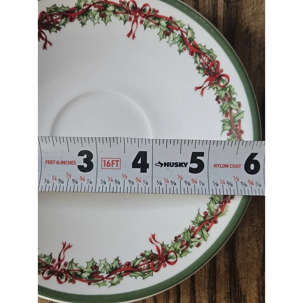 Christopher Radko Traditions Holiday Celebrations Christmas Saucers Set Of 6